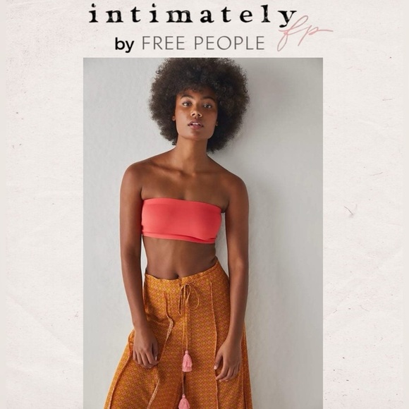 *NWT* Free People Nina Unlined Seamless Bandeau Bralette in Cayenne - Picture 1 of 6